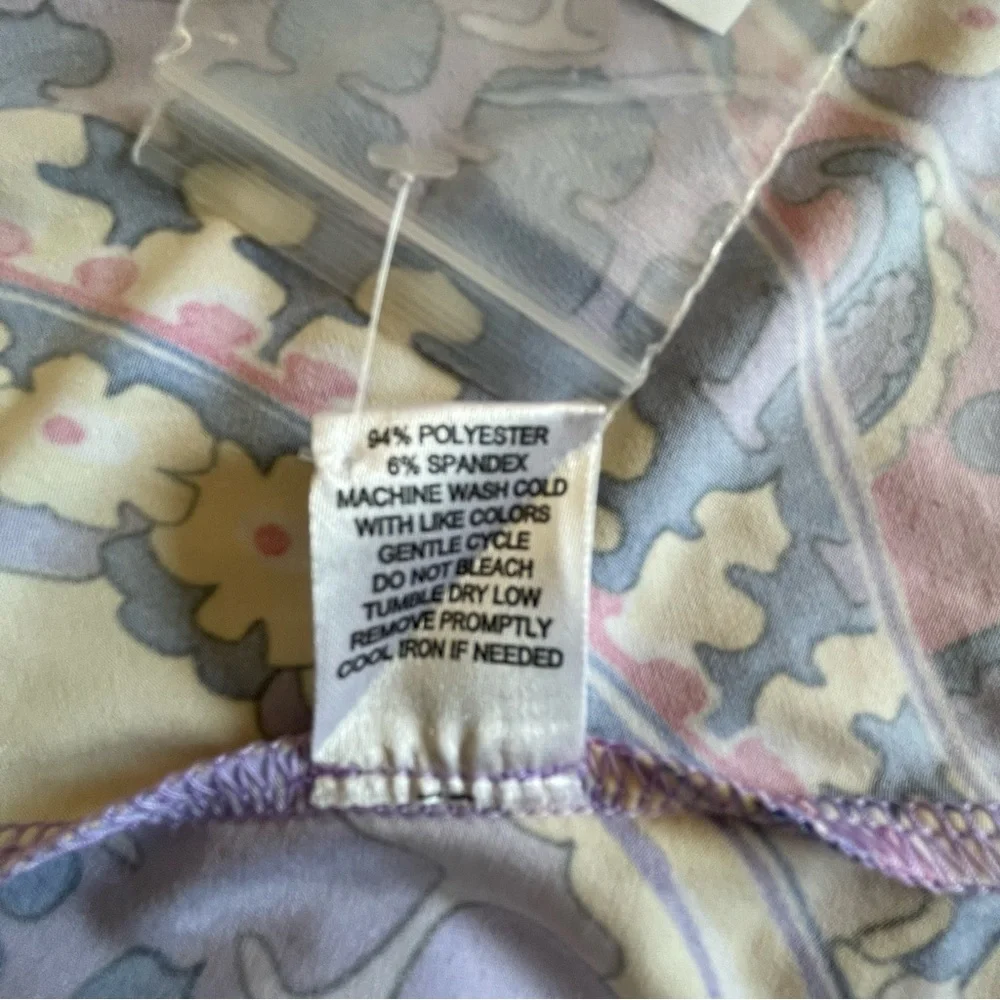 NWOT Nikki Poulos Maxi Dress 1X Plus Sleeveless V-Neck Paisley Floral Multicolor - Picture 4 of 10